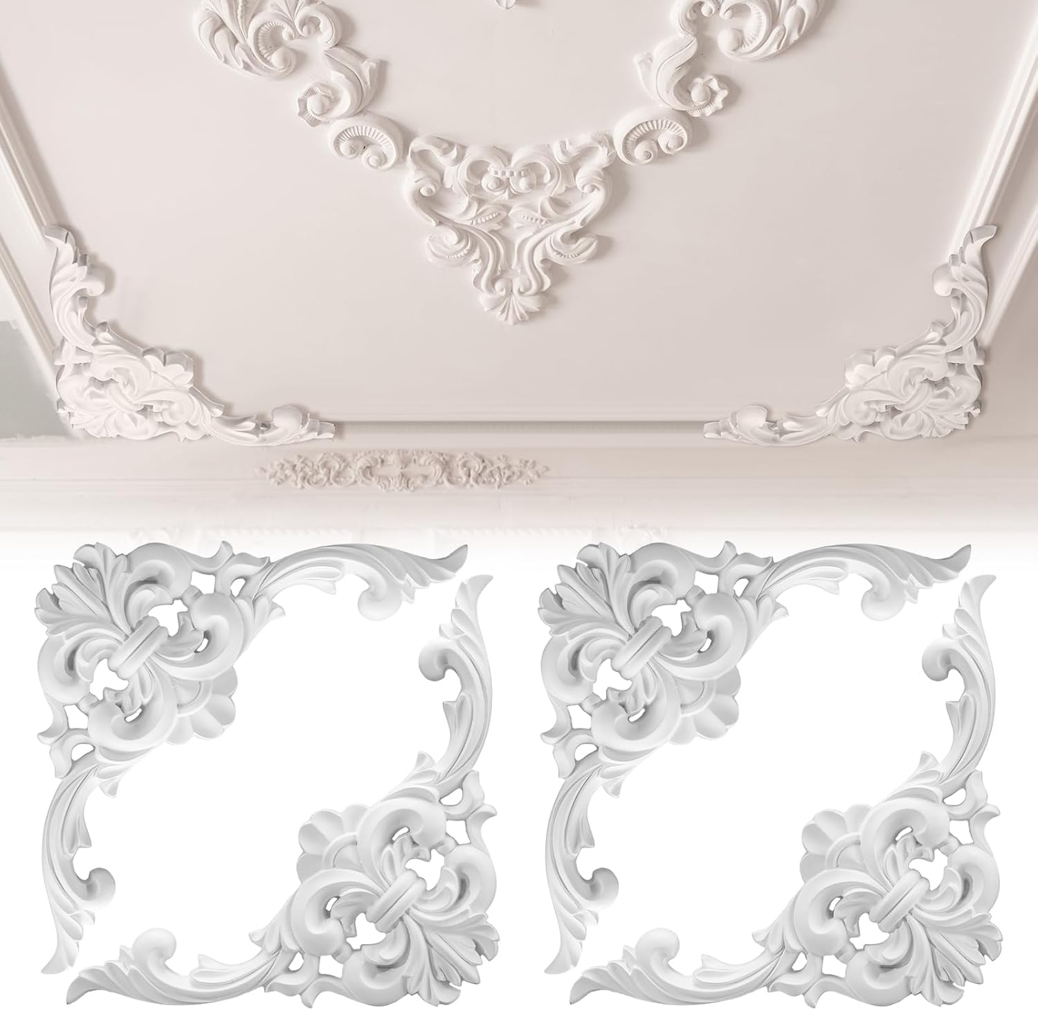 Flower Wall Panel - Kit Cetakan Plafon PU, Hiasan Sudut
