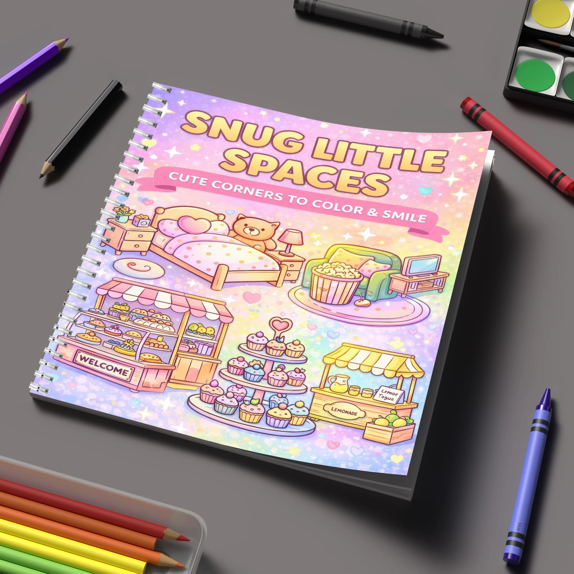 Supply Event - Buku Mewarnai Little Spaces untuk Dewasa,