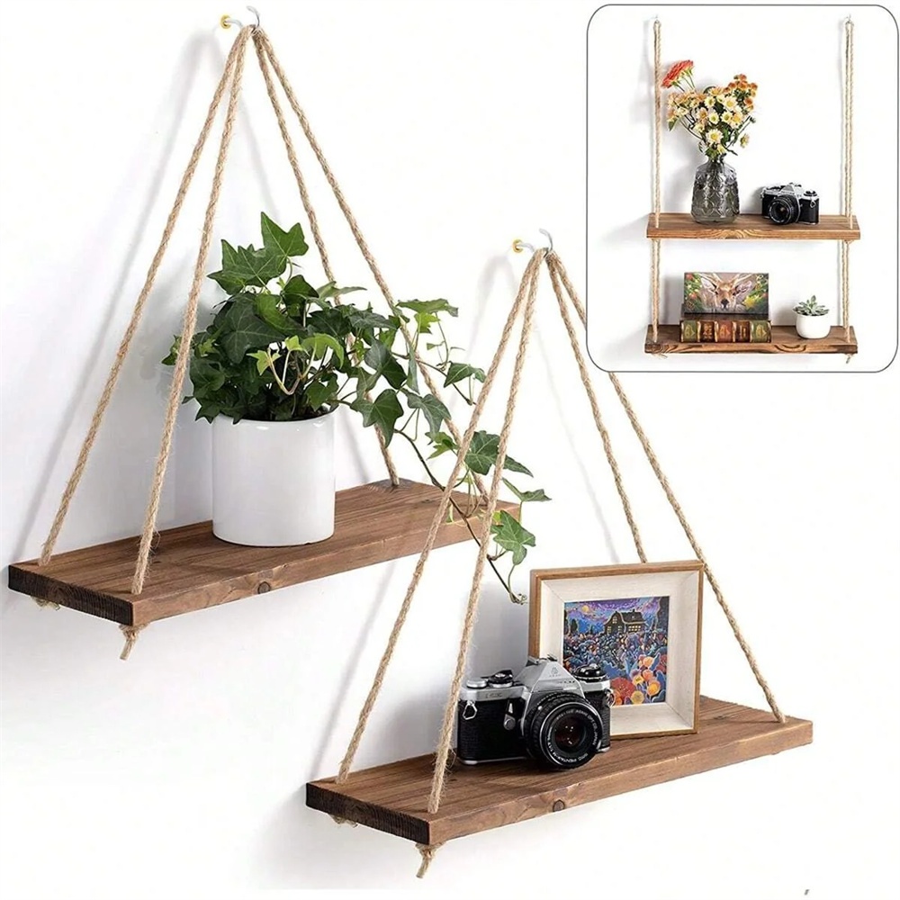 Flower Wall Panel - 1 buah Rak Gantung Kayu dengan