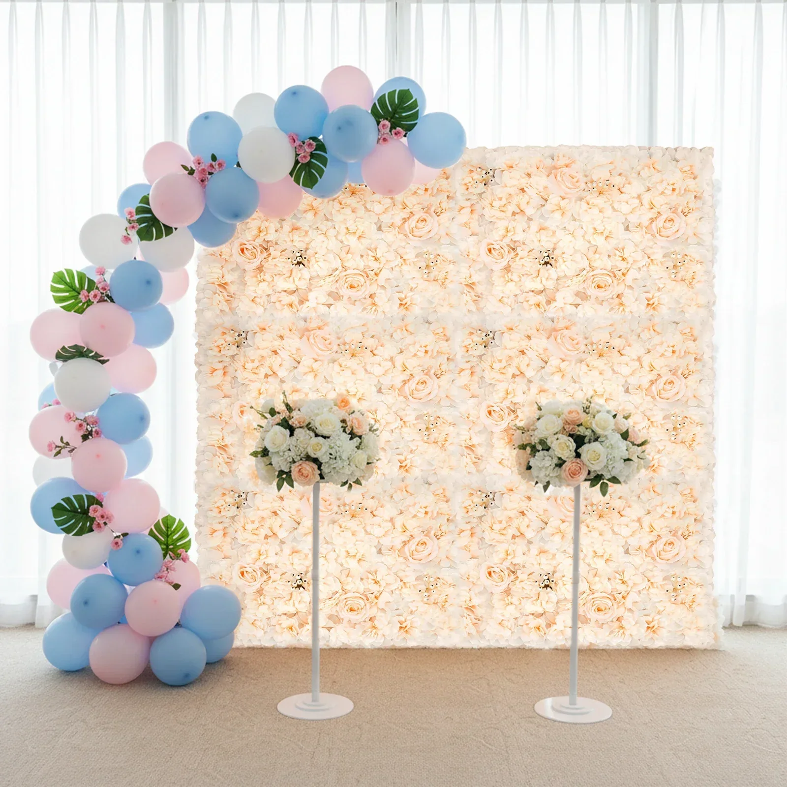 Flower Wall Panel - 6 Buah Panel Dinding Bunga Buatan