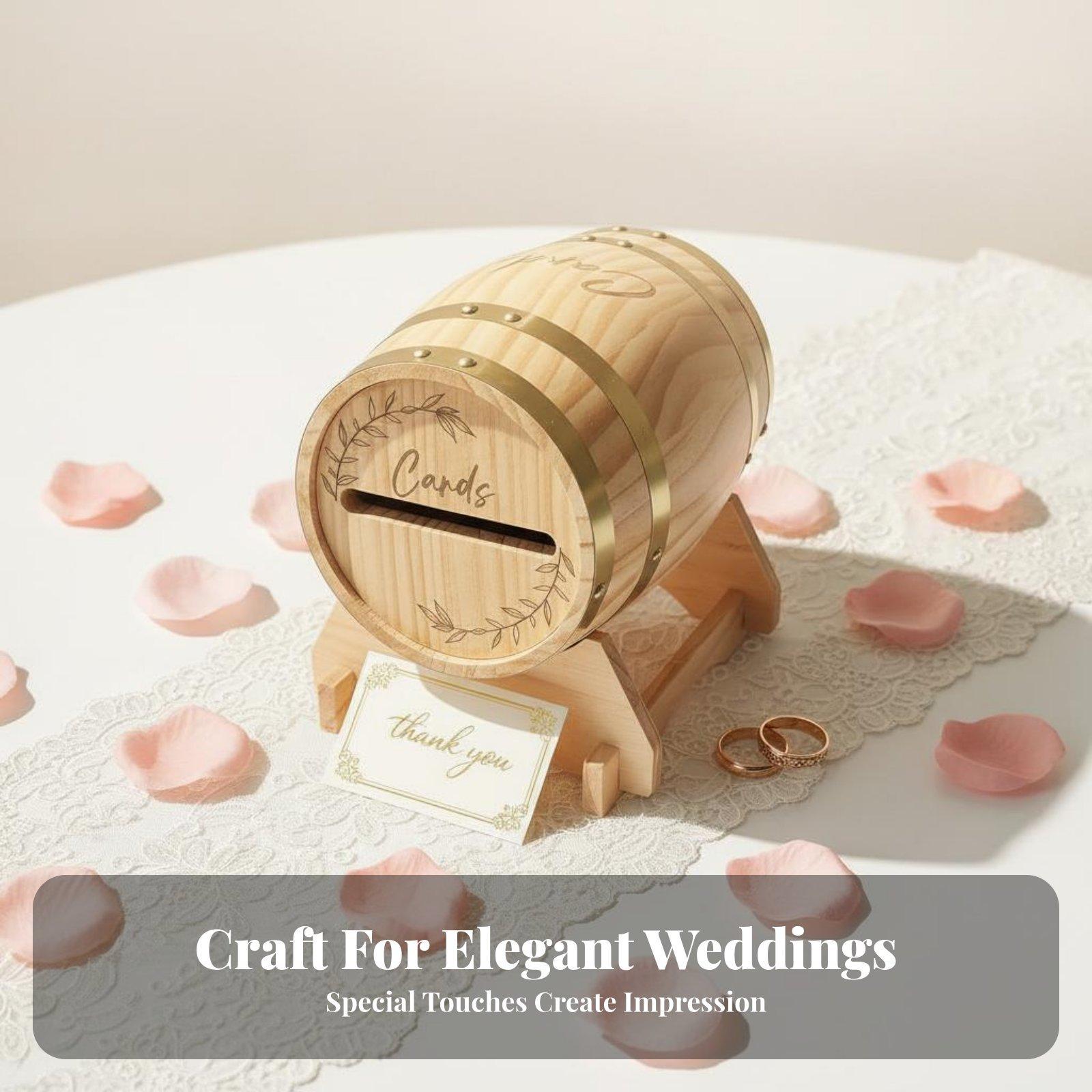 Event Party Box - Kotak Kartu Kayu Solid Bergaya Rustic,