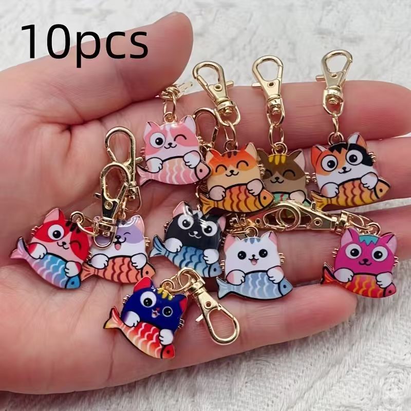 Party Favor Bag - 10 buah gantungan kunci kucing berbahan