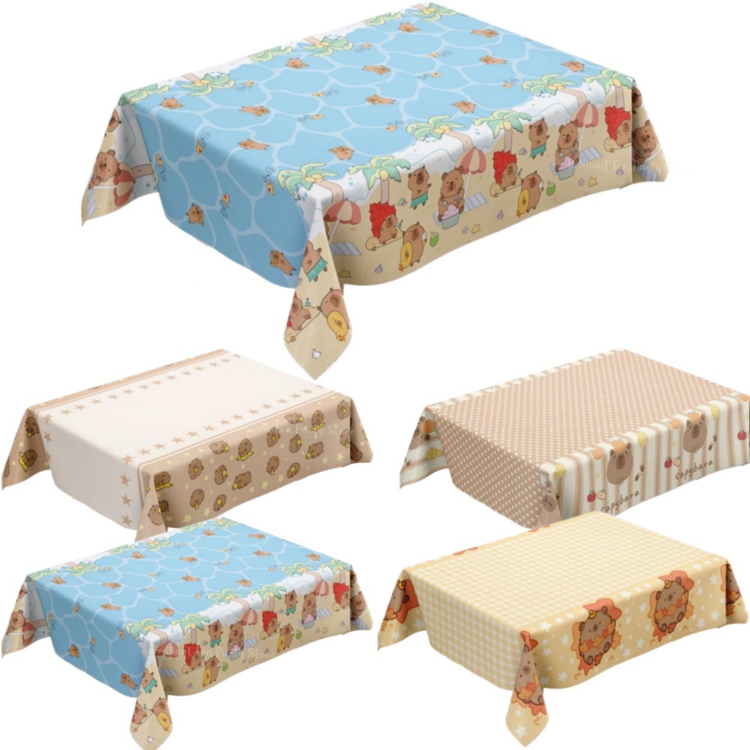 Table Cloth Disposable - Taplak Meja Kapibara Lucu untuk Ulang