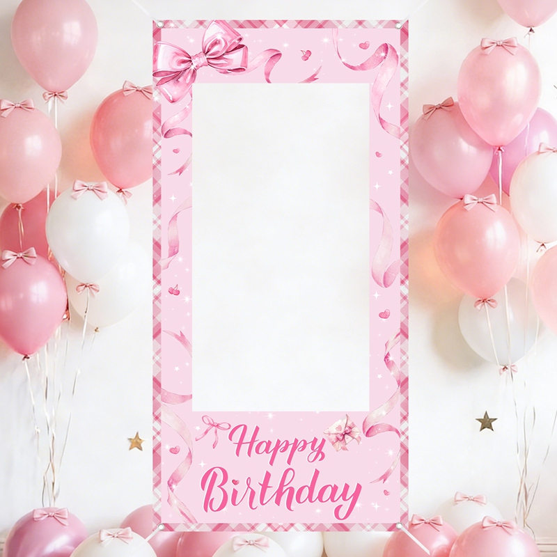 Bingkai Foto Pita Merah Muda B - Photo Booth Frame ulasan dan harga