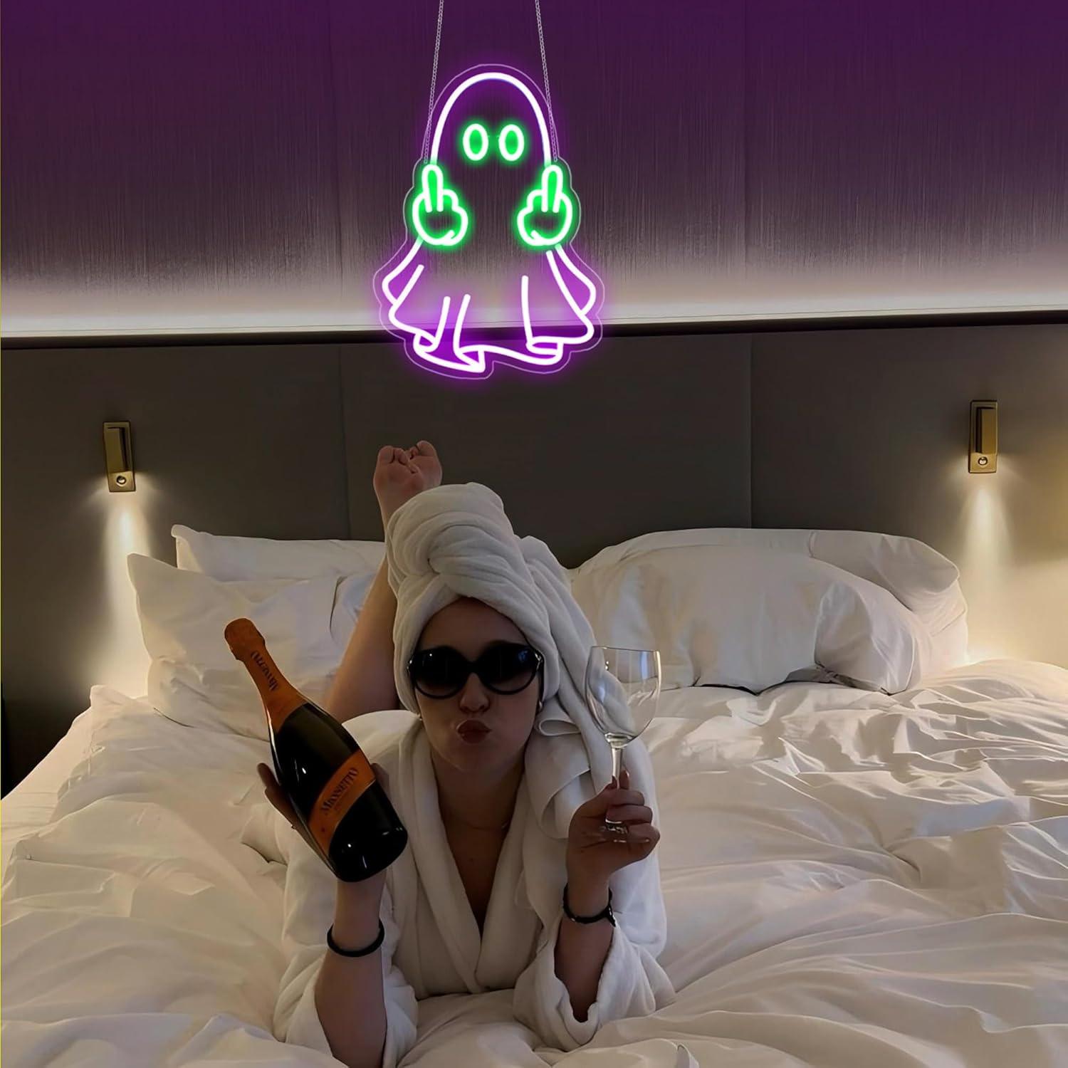 Lampu Neon LED USB Ghost Sign, - Neon Sign Party ulasan dan harga