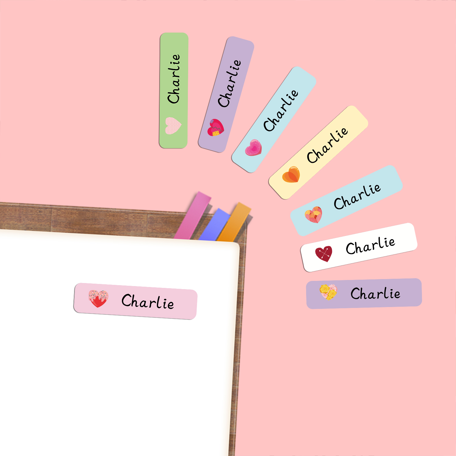 Stiker Label Nama Bentuk Hati  - Event Suppliers ulasan dan harga