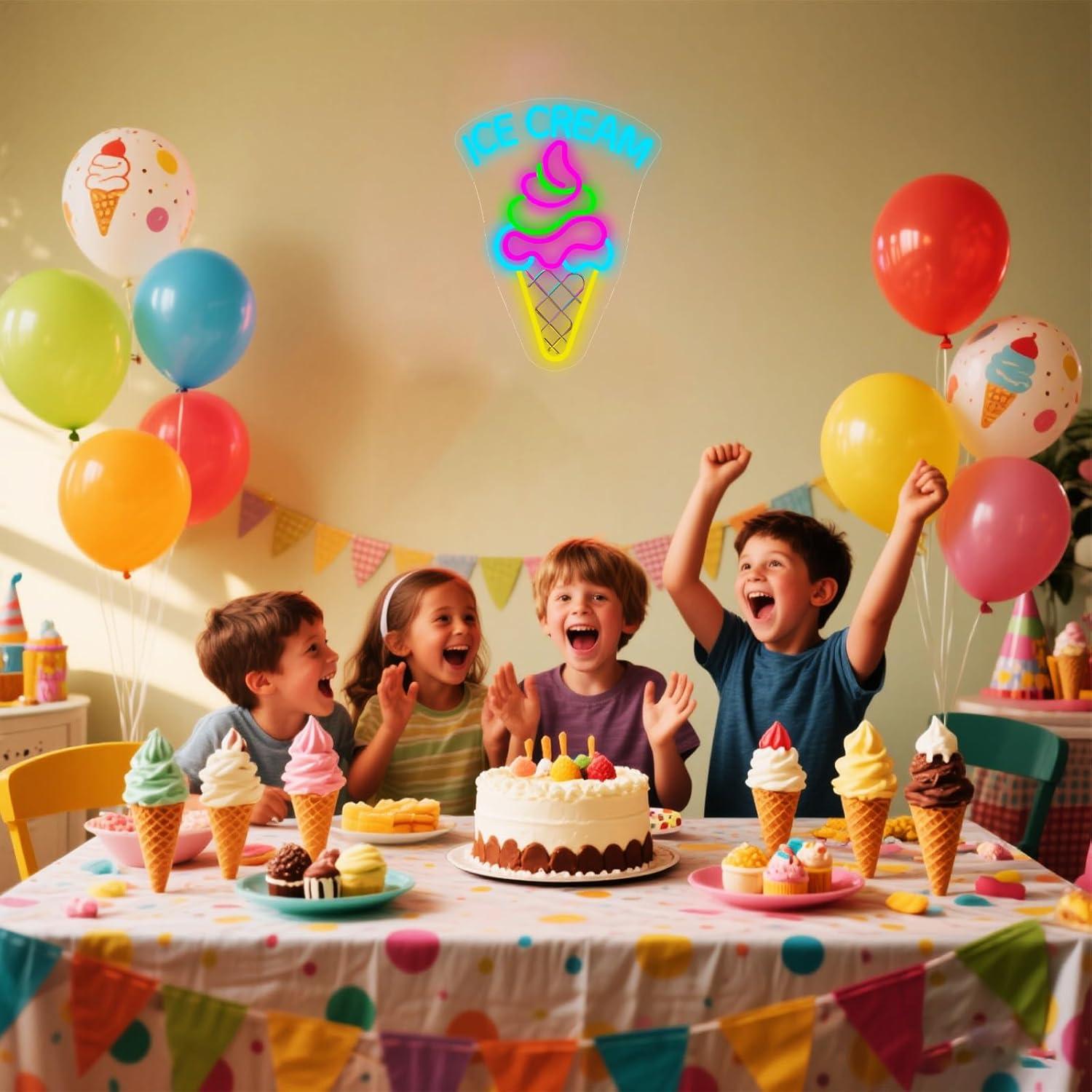 Lampu Neon Es Krim LED yang Da - Neon Sign Party ulasan dan harga