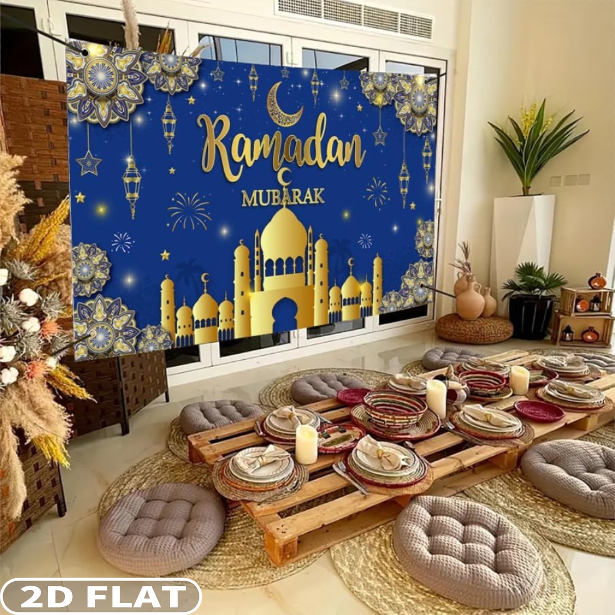 Backdrop Perayaan Ramadan Muba - Party Banner Gold ulasan dan harga