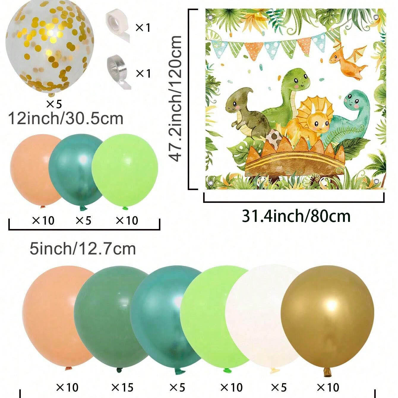 Set Balon Dinosaurus untuk Dek - Balloon Arch Kit ulasan dan harga