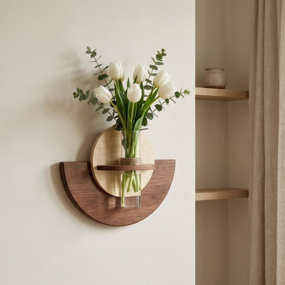 Rak Bunga Dinding Kayu Oval He - Flower Wall Panel ulasan dan harga