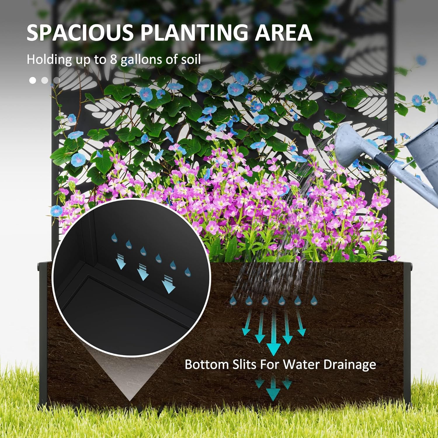 Pot Tanaman Logam dengan Teral - Flower Wall Panel ulasan dan harga